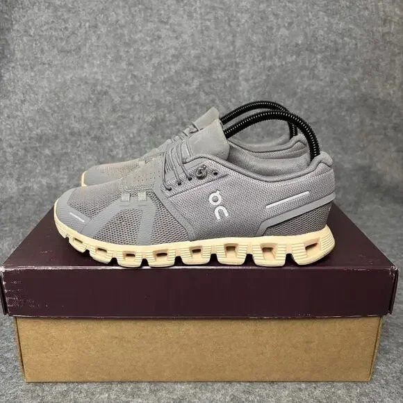 On Cloud 5 Zinc Gray Mesh Athletic Running Shoes Womens Size 7.5 US 59.98883 - Picture 4 of 9